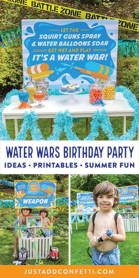 Water Wars Birthday Party, Pretzel Skeletons, Water Birthday Parties, Pancakes Gift, Backyard Birthday Party, Water Wars, Morning Pancakes, Water Birthday, Chick Flick