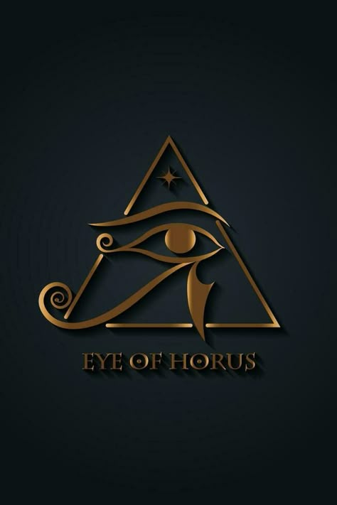 Pharonic Design Ancient Egypt, Egyptian Branding, Eye Of Horus Wallpaper, Gold Logo Design Ideas, Pharaoh Logo, Egyptian Logo, Egypt Logo, Egypt Design, Horus Eye