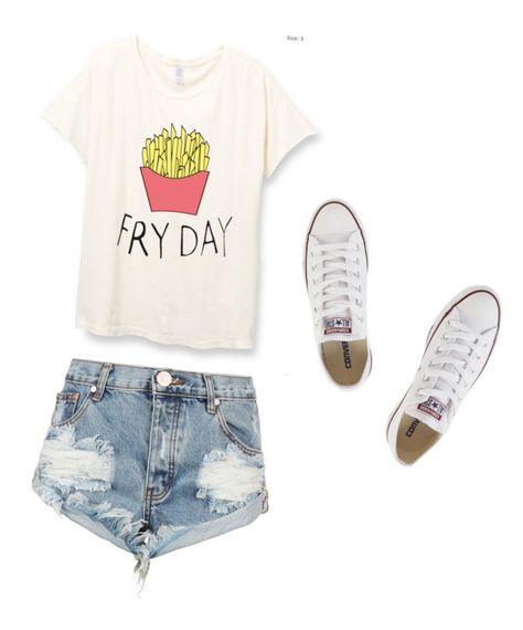 "Basic Middle Schooler Outfit" by sydneymaarie on Polyvore featuring One Teaspoon and Converse School Outfits Summer, Latest Tops For Girls, Middle School Fashion, First Day Outfit, Middle School Outfits, Outfits With Converse, School Dresses, Football Outfits, Tween Outfits