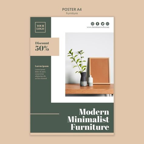 Furniture Poster Design, Furniture Sale Poster, University Social Media, Advertising Ideas Social Media, Medical Social Media Post, Quote Social Media, Fashion Sale Poster, Airbnb Social Media, Architectural Poster