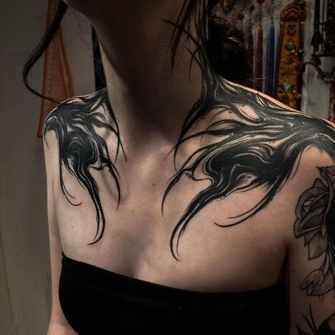 Chest Neck Tattoo, Nature Tattoo Ideas, Haarlem Netherlands, 16 Tattoo, Cool Nature, Throat Tattoo, Sigil Tattoo, Nature Tattoo, Spooky Tattoos