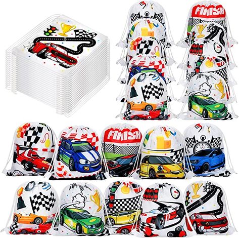 Race Car Birthday Party Supplies Truck Gift Bags Racing Drawstring Backpack Party Favors Truck Candy Treats Bags Goodie Snack Bags for Boys Kids Birthday Party Decorations (Race Car, 20 Pieces) Cars Trucks Birthday Party, Race Car Party Favors, Truck Party Favors, Truck Birthday Party, Car Themed Parties, Race Car Birthday Party, Kids Birthday Party Decoration, Truck Gifts, Race Car Party