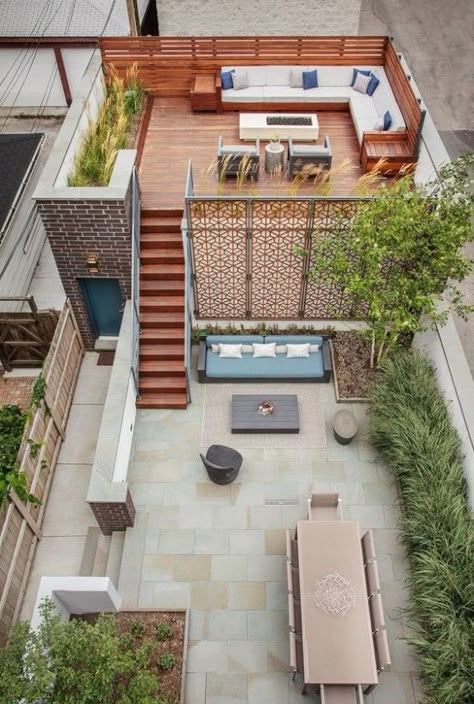 Solusi taman minimalis di lahan sempit dengan 20 desain taman di atap rumah! ~ 1000+ Inspirasi Desain Arsitektur Teknologi Konstruksi dan Kreasi Seni Design Per Patio, Interior Design Portfolios, Rooftop Terrace Design, Rooftop Design, Pergola Design, Outdoor Entertaining Spaces, Rooftop Deck, Terrace Design, Rooftop Garden