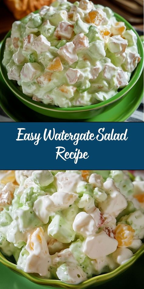 Watergate Salad Recipe Simple, Waldorf Salad Recipe With Marshmallows, Easy Watergate Salad Recipe, Pistachio Dessert Salad, Pistachio Pudding Dessert Salad, Watergate Salad Recipe Pistachios, Water Gate Salad Recipe, Fruit Fluff Salad Recipes, Potluck Dishes For Work