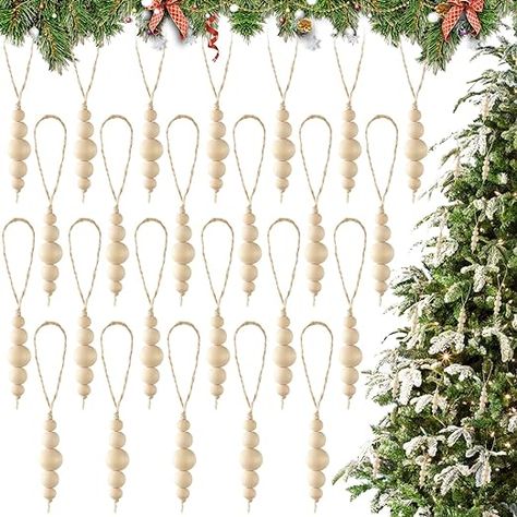 Amazon.com: Liliful Set of 90 Wood Bead Ornament Boho Christmas Tree Ornaments Hanging Beads Natural Modern Beaded Rustic Christmas Decor Minimalist Xmas Boho Decorations for Home Farmhouse Holiday : Home & Kitchen Boho Christmas Tree Ornaments, Christmas Decor Minimalist, Bead Garland Christmas Tree, Boho Decorations, Christmas Tree And Fireplace, Boho Christmas Tree, Fireplace Garland, Boho Christmas Decor, Rustic Christmas Decor