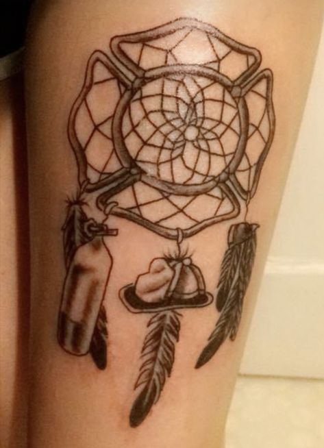 Firefighter Memorial Tattoo, Female Firefighter Tattoo, Fighter Tattoo, Firefighter Tattoo, Fire Fighter Tattoos, Dream Catcher Tattoo, Sibling Tattoos, Female Firefighter, Memorial Tattoo