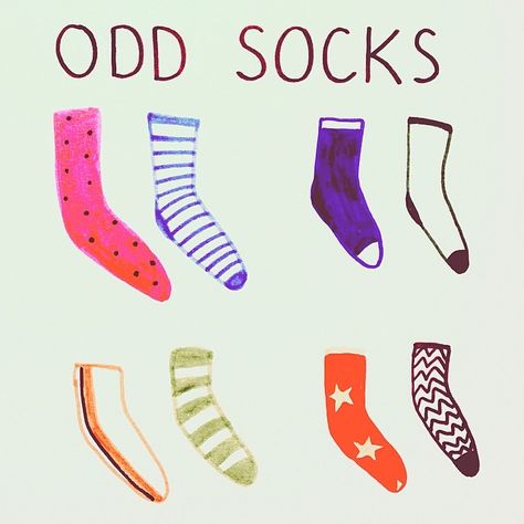 Rosie Chomet en Instagram: “Odd socks make the best pairs 👍 #art #illustration #graphic #design #drawing #sketchbook #socks” Graphic Design Drawing, Odd Socks, Drawing Sketchbook, Crazy Socks, Illustration Graphic Design, Design Drawing, Art Illustration, Sketch Book, Socks