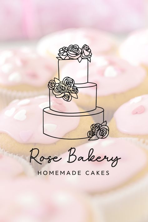 This cute, hand-drawn logo will be a perfect start for your business branding and can be customized to suit your brand perfectly. Your logo will be updated with your company name and tagline. Perfect for bakers, cake shop owners, cake decorators, wedding planners and any small business owners. You can get your cake business looking professionally at an affordable price. Wedding Cake Logo, Cake Business Names, Cloud Cake, Cake Logo Design, Bakery Branding, Cake Logo, Bakery Logo, Bakery Logo Design, Bakery Business