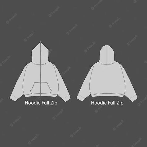 Premium Vector | Full zip hoodie sweatshirt flat technical drawing illustration mockup template. cad streetwear Zipper Template, Illustration Mockup, Hoodie Template, Cropped Zip Up Hoodie, Clothing Brand Logos, Hoodie Mockup, Brand Logos, Clothing Mockup, Graffiti Lettering