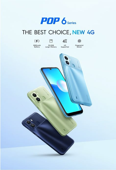 Tecno launched the new Pop 6 Pro in the budget segment with a powerful 5000mAh battery and a mediatek quad-core processor. Tecno Pop 6, Mobile Advertising Design, Graphic Design Personal Branding, Advertising Campaign Design, Smart Pen, Ad Layout, Smartphone Repair, Latest Mobile Phones, Mobile Phone Price