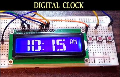 How to Make Digital Clock Arduino Lcd, Digital Table Clock, Arduino Sensors, Simple Arduino Projects, Simple Electronics, Arduino Programming, Basic Programming, Diy Gadgets, Electronics Basics