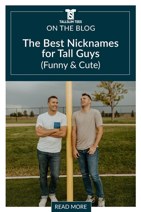 Some nicknames for tall guys are downright mean, and others are funny and tasteful. Check out our list to get a good laugh and find your next new nickname 😉 Read our latest humor blog here!! #tallguyproblems #tallnicknames #tallguynicknames #tallclothing #giftsforguys Nicknames For Tall Guys, Funny Nicknames, Good Nicknames, Cute Nicknames, Tall Guys, Funny Cute, Read More, Finding Yourself, Good Things