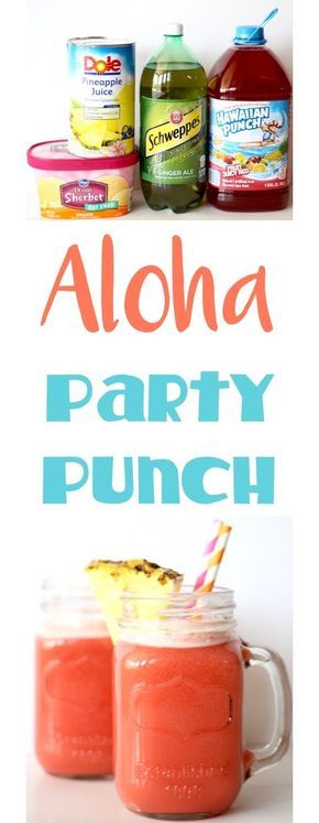 Aloha Party Punch, Alcohol Punch, Party Punch Recipe, Sweets Party, Party Punch Recipes, Aloha Party, Punch Drinks, Punch Recipe, Party Punch