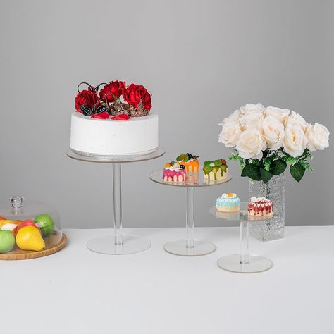 Amazon.com: KVMORZE Acrylic Cake Stand, Clear Round Cupcake Stands for Dessert Table, Dessert Cupcake Pastry Candy Display Riser for Wedding, Event, Party, Cake Holder for Cupcake Dessert Cake Pizza (9.8in) : Home & Kitchen Clear Cake Stand, Acrylic Cake Stand, Glam Birthday, Cake Pizza, Acrylic Cake Stands, Cake Holder, Candy Display, Cupcake Stands, Display Risers