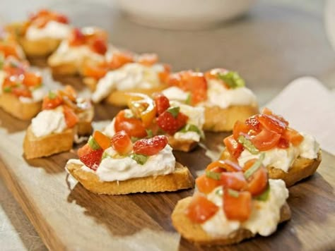 Burrata Bruschetta Recipe, Strawberry Bruschetta, Giada De Laurentiis Recipes, Giada Recipes, Bruschetta Recipe, Food Network Canada, Italy Food, Summer Appetizer, Giada De Laurentiis