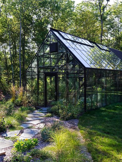 Roof Cresting, Black Greenhouse, Cheap Greenhouse, Best Greenhouse, Build A Greenhouse, Greenhouse Ideas, Indoor Greenhouse, Greenhouse Interiors, Home Greenhouse