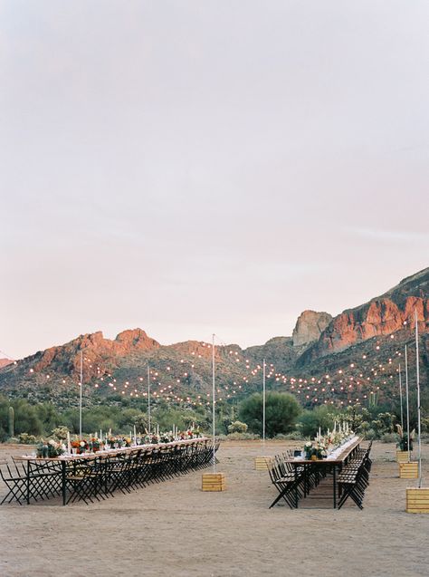 Desert Wedding Reception, Desert Stars, Arizona Desert Wedding, Airbnb Wedding, Desert Chic, Joshua Tree Wedding, Arizona Wedding Venues, Superstition Mountains, Desert Mountains