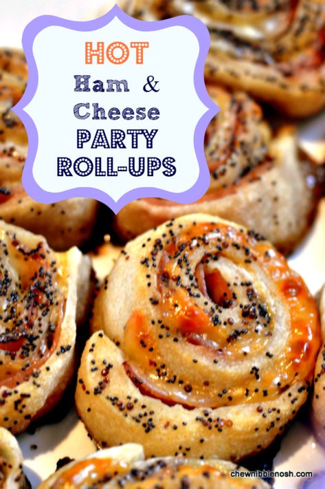 Party Roll Ups, Broccoli Cornbread, Hot Ham And Cheese, Ham And Cheese Roll Ups, Pastry Dinner, Easy Suppers, Ham And Cheese Pinwheels, Homemade Ham, Cheese Pinwheels