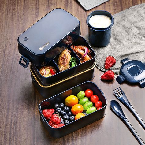 Food Containers Lunch, Cute Lunch Boxes, Soup Containers, Bento Boxes, Lunch Box Recipes, Utensil Set, Light Recipes, Microwave Oven, Bento Box