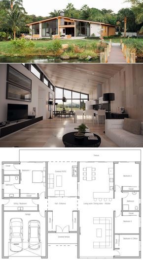 Modern House Plans, Modern House Designs #modernhousedesign #modernhome #modernhomeplans #floorplans #architecture Modular Home Plans, Casa Country, Three Bedroom House, House Layout Plans, Container House Plans, Layout Architecture, Modern House Plan, Design Magazine, Tiny House Plans