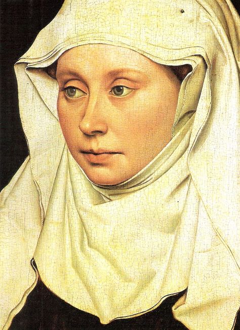 Robert Campin, Portrait of a Woman, 1430 Robert Campin, Fashion History Timeline, Istoria Artei, Jan Van Eyck, Medieval Woman, Afrikaanse Kunst, Jack Nicholson, Classic Paintings, National Gallery