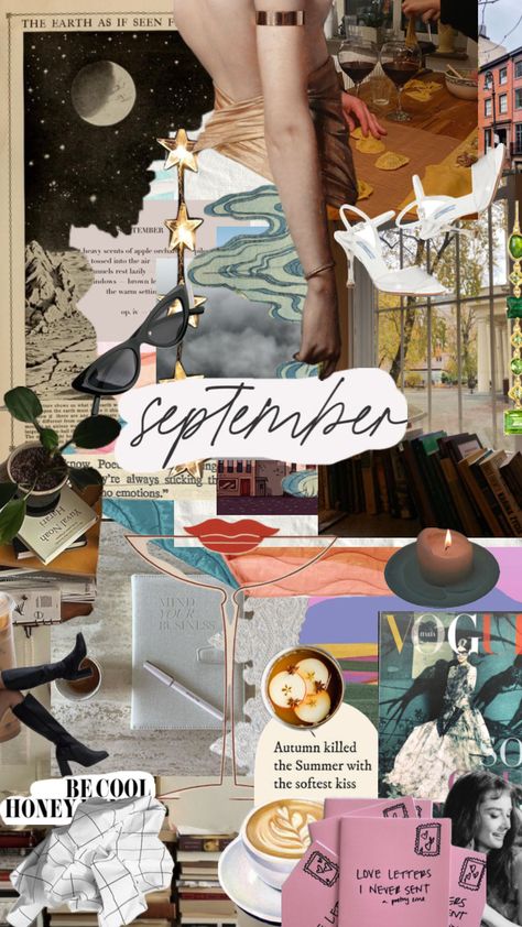 #september #septembermoodboard #fyp September Aesthetic Month, September Wallpaper, Soul Collage, Artsy Background, Nyc Instagram, Vision Board Wallpaper, Social Media Planning, Hippie Wallpaper, Aesthetic Collage