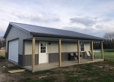 Pole Barn / Garage Equipment Storage Small Pole Barn, Pool Sheds, Pole Barn Builders, Pole Barn Construction, Pole Barn Garage, Backyard Garage, Barn Builders, Shed Construction, Custom Sheds