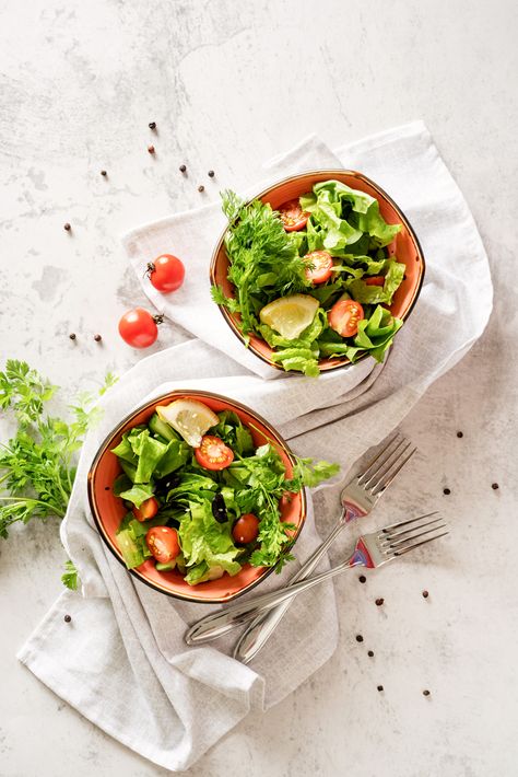 Mixed Salad, Veggie Salad, Top View, Flat Lay, Salad, Stock Photos, Bowl, Illustrations, Photography