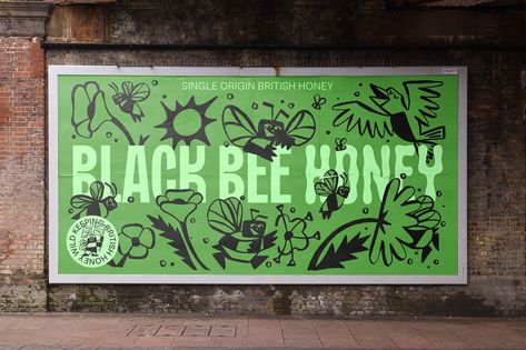 Bee Honey Design, Honey Brand, Honey Design, Black Bee, Bee Honey, British Wildlife, Visual Identity, Colour Palette, Art Direction