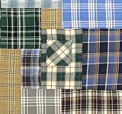 Quilts Made With Mens Shirts, Quilts Made From Plaid Shirts, Quilts Made From Flannel Shirts, Plaid Shirt Memory Quilt, Flannel Shirt Memory Quilt, Flannel Plaid Quilt, Flannel Shirt Quilt Ideas, Quilts Made With Plaid Fabric, Plaid Shirt Quilt