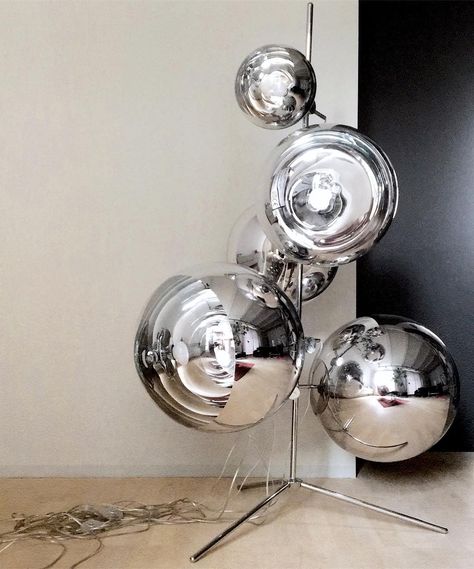 Mirror Ball Stand Chandelier Marthas Vinyard, Oki Sato, Designer Floor Lamps, Eccentric Art, Eva Zeisel, Marc Newson, Floor Standing Light, Raymond Loewy, Jasper Morrison