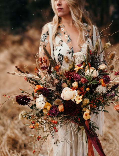 autumn hues wedding flowers Photo Concept, Boho Elopement, February Wedding, Superstition Mountains, Bridal Bouquet Fall, Desert Elopement, Autumn Bride, Boho Bouquet, Fall Wedding Bouquets