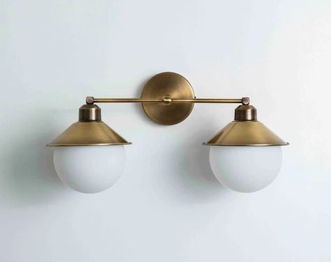 wallsconce - Etsy Industrial Vanity Light, Beam House, Industrial Vanity, Vanity Lights Bathroom, Mid Century Modern Aesthetic, Lights Bathroom, House Mood Board, Wall Light Fixture, Light Bathroom