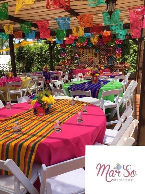 Mexican Quinceanera Ideas Decoration Main Table, Graduation Mexican Party Ideas, Encanto Decoration Party, Mexican Party Themes, Mexican Party Decorations Ideas, Mexican Theme Party Decorations Fiestas, Fiesta Theme Party Outfit, Quinceanera Party Ideas, Quinceanera Ceremony