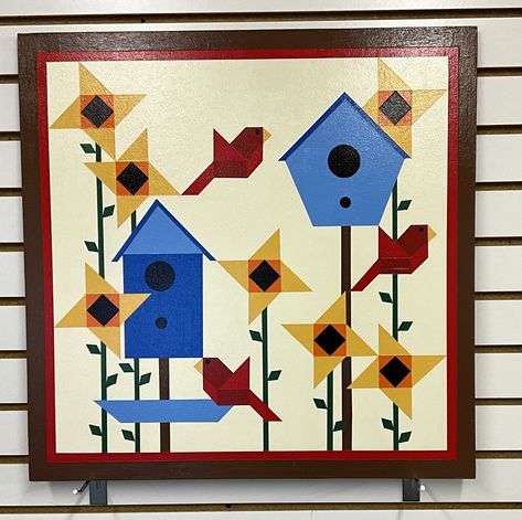 Bird Barn Quilt Patterns, Barn Boards, Bird Barn, Barn Signs, Painted Barn Quilts, Barn Quilt Designs, Flower Quilts, Barn Quilt Patterns, Star Quilt Blocks