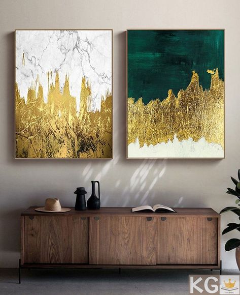 Living Room Canvas Painting, Green Abstract Painting, Painting Set Of 2, Canvas Painting Ideas For Beginners, Glitter Wall Art, Pink Abstract Painting, Gold Foil Art, Painting Ideas For Beginners, Texture Painting On Canvas