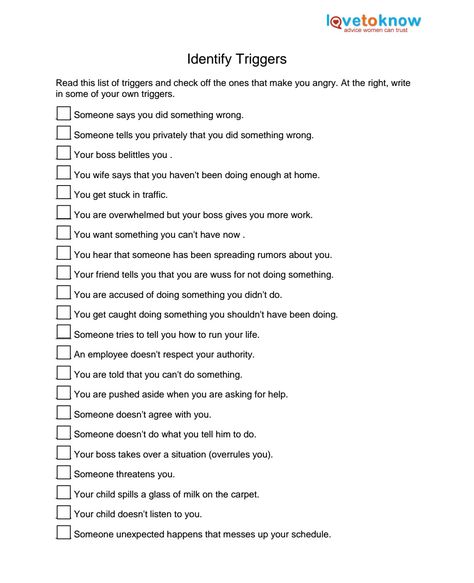 Identify Your Triggers Types Of Emotional Triggers, Trigger Identification Worksheet, Identify Triggers Worksheet, Working Through Triggers, How To Identify Triggers, What Are Triggers, What Are My Triggers, Identifying Triggers Worksheet, Emotional Identification Activities