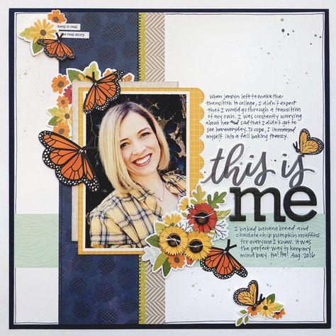 Portrait Scrapbook Layout, Heart Scrapbook Layouts, Butterfly Scrapbook Layouts, Single Photo Scrapbook Layout, Close To My Heart Scrapbooking Layouts, Heart Scrapbook, School Scrapbook Layouts, Scrapbook Design Layout, Beautiful Scrapbook Layouts