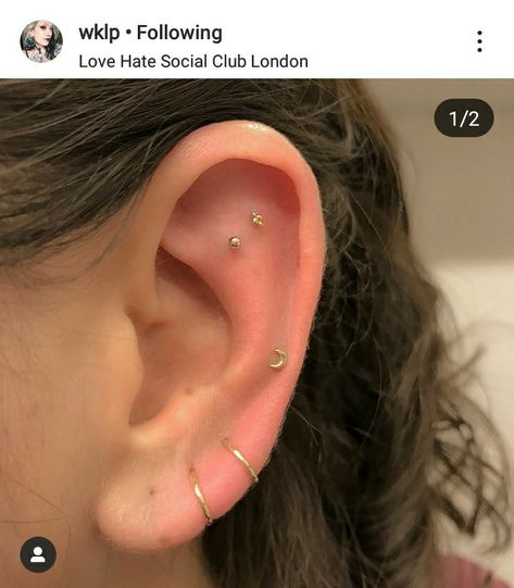 Ear Peircings, Flat Piercing, Piercing Ideas, Ear Stack, Piercing Tattoo, Body Mods, Ear Jewelry, Pretty Jewellery, Piercing Jewelry