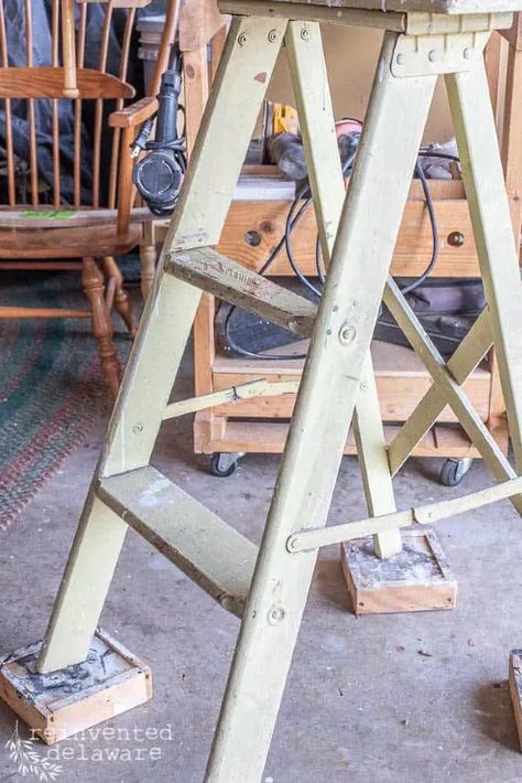 Upcycled Step Ladder Decorating Ideas | Hometalk Step Ladder Decor Display Ideas, Ladder For Plants, Old Wooden Ladder Ideas, Small Ladder Decor Ideas, Step Ladder Decor, Step Ladder Ideas, Wooden Ladder Ideas, Upcycle Ladder, Old Wood Ladder