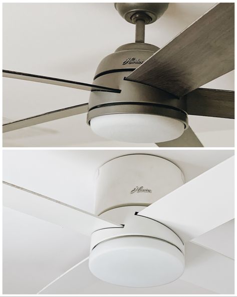 We LOVE these SIMPLEconnect Hunter fans!  In this post, I’m sharing all the advantages of having a smart fan, how great the design is, and why Hunter has been such a great fit for us. Read about my experience with our two, amazing SIMPLEconnect Hunter fans. Small Home Improvements, Hunter Ceiling Fans, Hunter Fans, Remote Holder, Hunter Fan, Modern Farmhouse Design, Large Family Rooms, Chippy Paint, Bedroom Ceiling