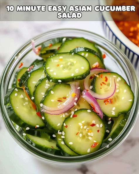 10-Minute Easy Asian Cucumber Salad: A Refreshing and Tangy Delight – Foodyhealthylife Simple Asian Cucumber Salad, Japanese Cucumber Recipes, Chinese Cucumber Salad Recipe, Cucumber Asian Salad, Cucumber Salad Asian, Thai Cucumber Salad Recipe, Easy Asian Cucumber Salad, Chinese Cucumber Salad, Asian Cucumber Salad Recipe