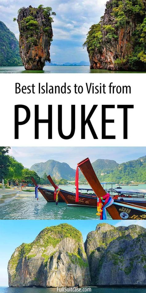 Best day trips and the most beautiful islands to visit from Phuket in Thailand. Find out! #phuket #thailand #phukettraip #thailandvacation #thailandtrip #thailandtravel Island Hopping From Phuket, One Page Advertisement, Thailand Island Hopping, Thailand Islands, Best Islands To Visit, Islands Thailand, Phuket Island, Where Is Bora Bora, Beautiful Beaches Paradise