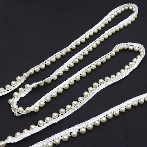 1cm wide pearl motif bead bridal wear embellishment ribbon, trimming Lace For Blouse Border, Laces For Sarees Border, Pearl Lace Border, Stylish Blouses, Diy Belts, Plain Outfits, Handmade Jewelry Tutorials, Pearl And Lace, Festive Wear