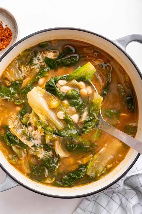 Escarole And Beans Soup, Escarole And Bean Soup With Sausage, Escarole And Beans With Sausage, Escarole And Beans Italian, Braised Escarole, Escarole And Bean Soup, Escarole And Beans, Tomato Florentine Soup, Escarole Recipes