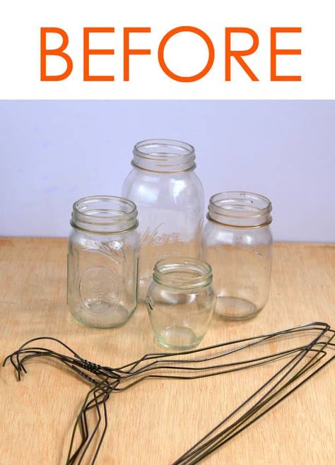 This is SO pretty! What a gorgeous idea for decor and gifts! Diy Hanging Mason Jar, Hanging Mason Jar Lights, Mason Jar Lights, Crafts With Glass Jars, Houses Bedroom, Thrift Store Decor, Hanging Mason Jars, Mason Jar Crafts Diy, Ideas Minecraft