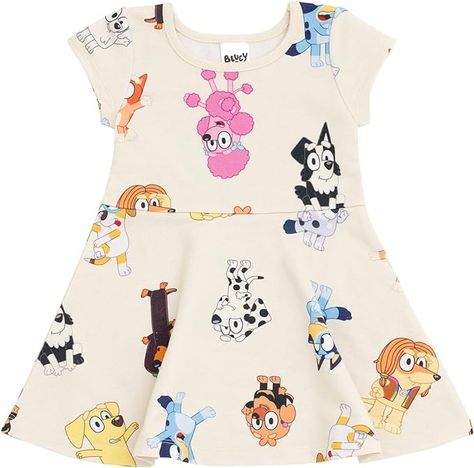 Amazon.com: Bluey Bingo Coco Infant Baby Girls French Terry Skater Dress 12 Months: Clothing, Shoes & Jewelry Big Girl Dresses, Toddler Parties, Toddler Girl Shorts, Costume Parties, Cotton Blends Dress, Girls Fleece, Long Sleeve Print Dress, Toddler Girl Dresses, Toddler Girl Outfits