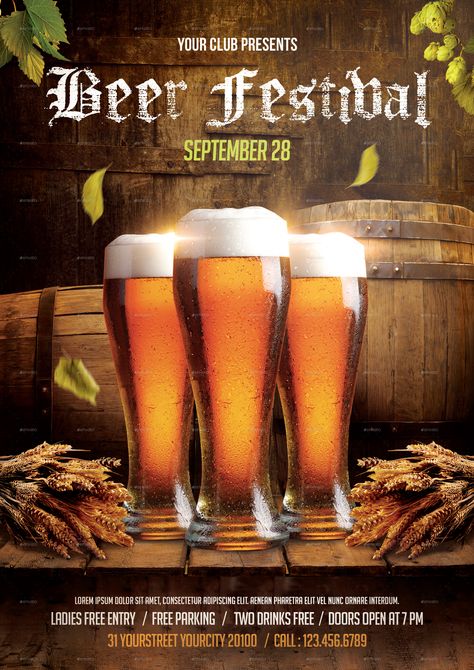 Beer Promotion Poster, Beer Flyer, Beer Promotion, Beer Ads, October Fest, Hotel Ads, Beer Bucket, Drink Poster, Beer Advertising