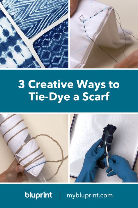 3 Creative Ways to Tie-Dye a Scarf:  Take a plain bandana scarf and give it a ‘70s inspired pattern! The best part? These three methods for tie-dyeing a bandana scarf use materials + supplies you probably already have lying around your house! Roll up your sleeves, grab your dye, a pair of gloves, rubber bands, and a few other household things and get ready to make gorgeous tie-dye designs! Family Kids Crafts, Handkerchief Folding, Tie Dye Curtains, Dye Curtains, Scarf Painting, Neutral Scarf, Tye Dye Patterns, Hippie Crafts, Diy Tie Dye Designs