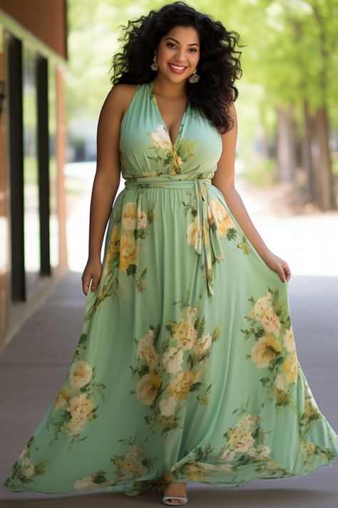 Flycurvy Plus Size Wedding Guest Sage Green Chiffon Floral Print Sleeveless Maxi Dress Wedding Guest Sage Green, Plus Size Wedding Guest, Plus Size Maxi Dress, Chiffon Floral, Plus Size Wedding, Floral Chiffon, Sleeveless Maxi Dress, Sage Green, Plus Size Dresses